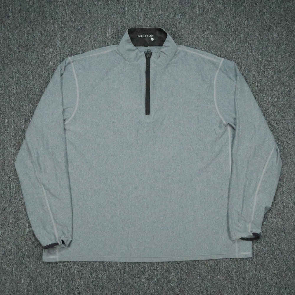 Greyson Pullover Mens XL Gray Tate Quarter Zip Performance Athletic Golf